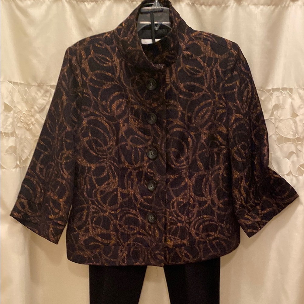 Women's Brown/Dark Gold Patterned Jacket by erin london